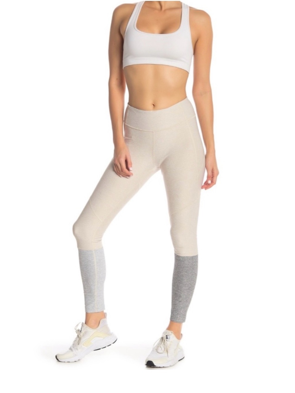 Outdoor Voices • Women’s Tri-color Dipped Oatmeal Grey Active Leggings S NWOT